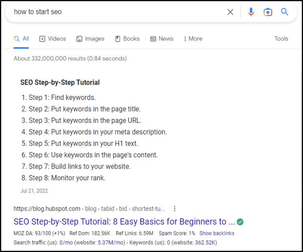 Featured snippets