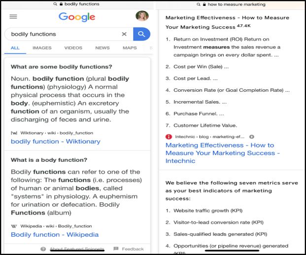 Double-featured snippets